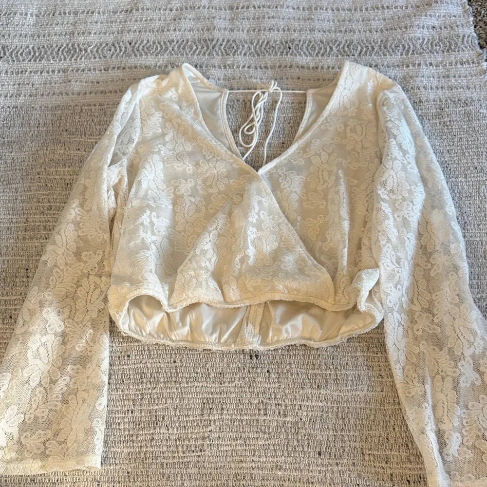 Express White Lace Blouse